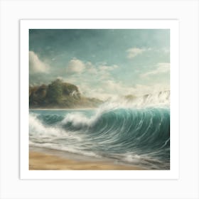 Sea Swimming In The Beach Waves Art Print