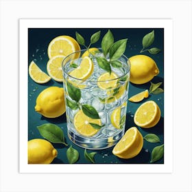 Illustrative Albedo Gin Lemons Art 3 Art Print