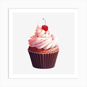 Cupcake With Cherry 17 Art Print