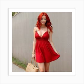 Red Dress Art Print