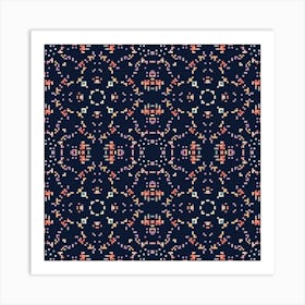 Ethnic boho seamless pattern. Patchwork texture. Weaving. Traditional ornament. Art Print