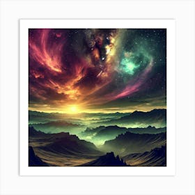 Galaxy Landscape 10 Poster