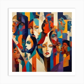 Leonardo Diffusion Xl Diversity Of People In On Frame Abstract 01 Copy 3903x3903 Art Print