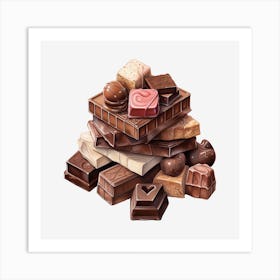 Stacked Chocolates Art Print