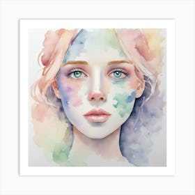 Watercolor Of A Girl 40 Art Print