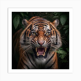 Tiger Roaring 1 Art Print