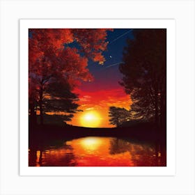 Sunset By The Lake 69 Art Print