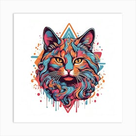 Abstract Cat Head 1 Art Print