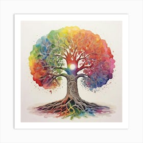 Rainbow Soul Tree Art Print 3 Art Print