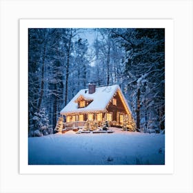 Firefly Magical Christmas House At The Snowy Forest Edge 21016 Art Print