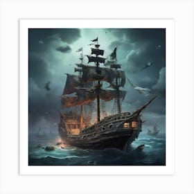 A ghost pirate ship 10 Art Print