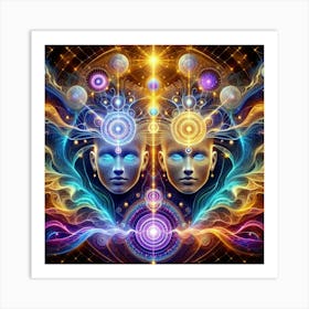 Shared Consciousness: Reflecting Telepathic Connections in Art Art Print