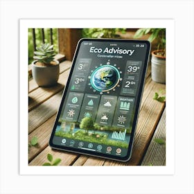 A High Tech Smart Tablet Showcasing The Eco Adviso Art Print