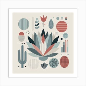 Scandinavian style, Flowers 1 Art Print