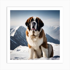 St Bernard Dog 17 Art Print