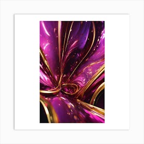 Abstract Purple And Gold 1 Art Print