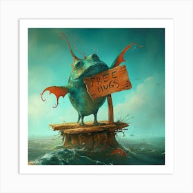 Creature Offers Free Hugs Art Print