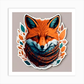 Fox In Scarf 1 Art Print