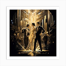 1920s Gatsby Style Party Scene Art Print