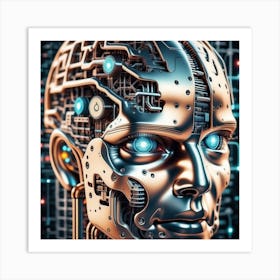 Futuristic Robot Head 1 Art Print