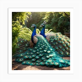 Peacocks art print 1 Art Print