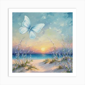 Butterfly On The Beach 18 Art Print