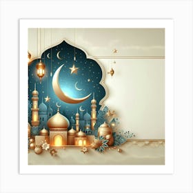 Muslim Holiday Greeting Card 1 Art Print