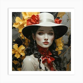 Woman In A Hat 15 Art Print