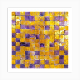 Purple And Yellow Mosaic 1 Art Print