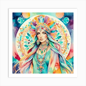 Bohemian Style Girl Art Print