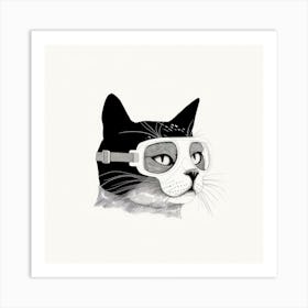 Cat In Goggles Art Print
