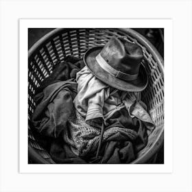 Hat In A Basket Art Print