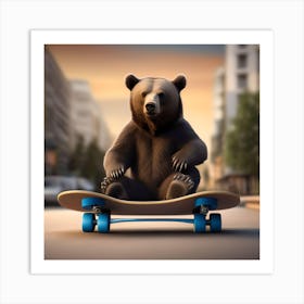 SKAKEBOARD BEAR AT PARK Art Print