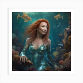 Tori Amos as a mermaid Art Print