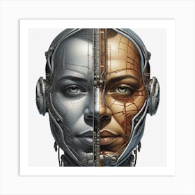 Robot Head Art Print