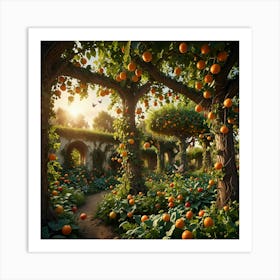 Garden Of Oranges Art Print