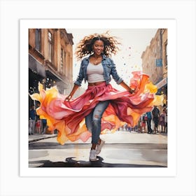 Hip Hop Dancer In The City Art Print