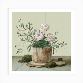 Peonies In A Pot 3 Art Print