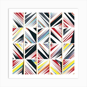 Abstract Geometric Stripes Art Print