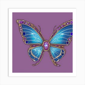 Blue And Purple Butterfly Art Print