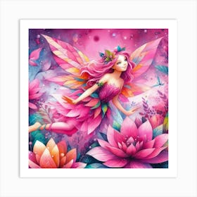 Lotus Flower Fairy Art Print