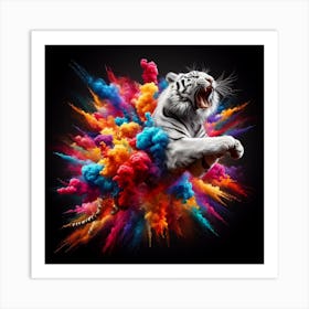 Tiger With Colored Powder Art Print