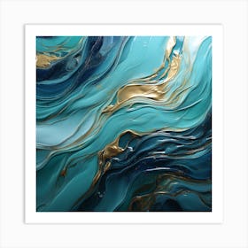 MarbleBlue2 Art Print