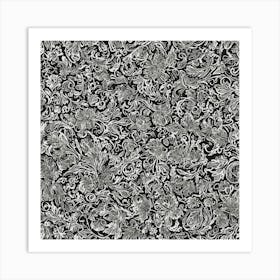 Black And White Floral Pattern Art Print