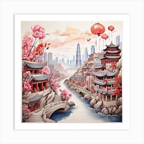 Chinese City 1 Art Print