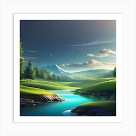 Landscape Wallpaper 2 Art Print