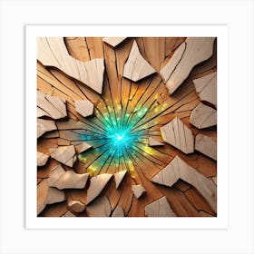 Realistic Wood Flat Surface For Background Use Broken Glass Effect No Background Stunning Someth (4) Art Print