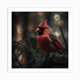 Cardinal In The Forest Art Print