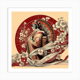 Creativel Geisha Illustration 191 Art Print