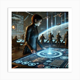 A Sci Fi Scene Showing Nerys Volkaris As A Master Art Print